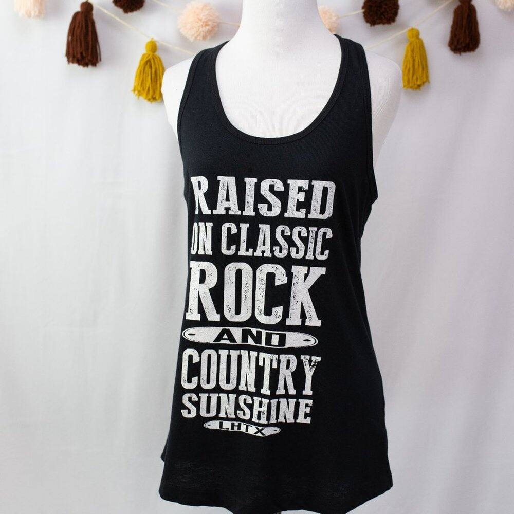 Color Image NEW Black Racerback Tank Top Classic Rock and Country Sunshine XL